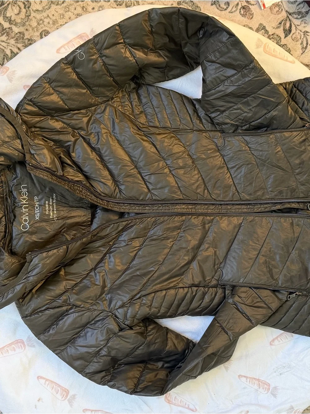 Calvin Klein Women's Black Quilted Packable Puffer Coat